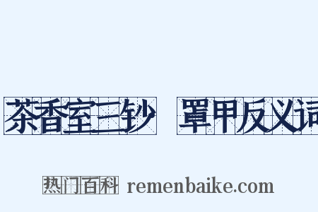 茶香室三钞·罩甲反义词是什么意思的图片